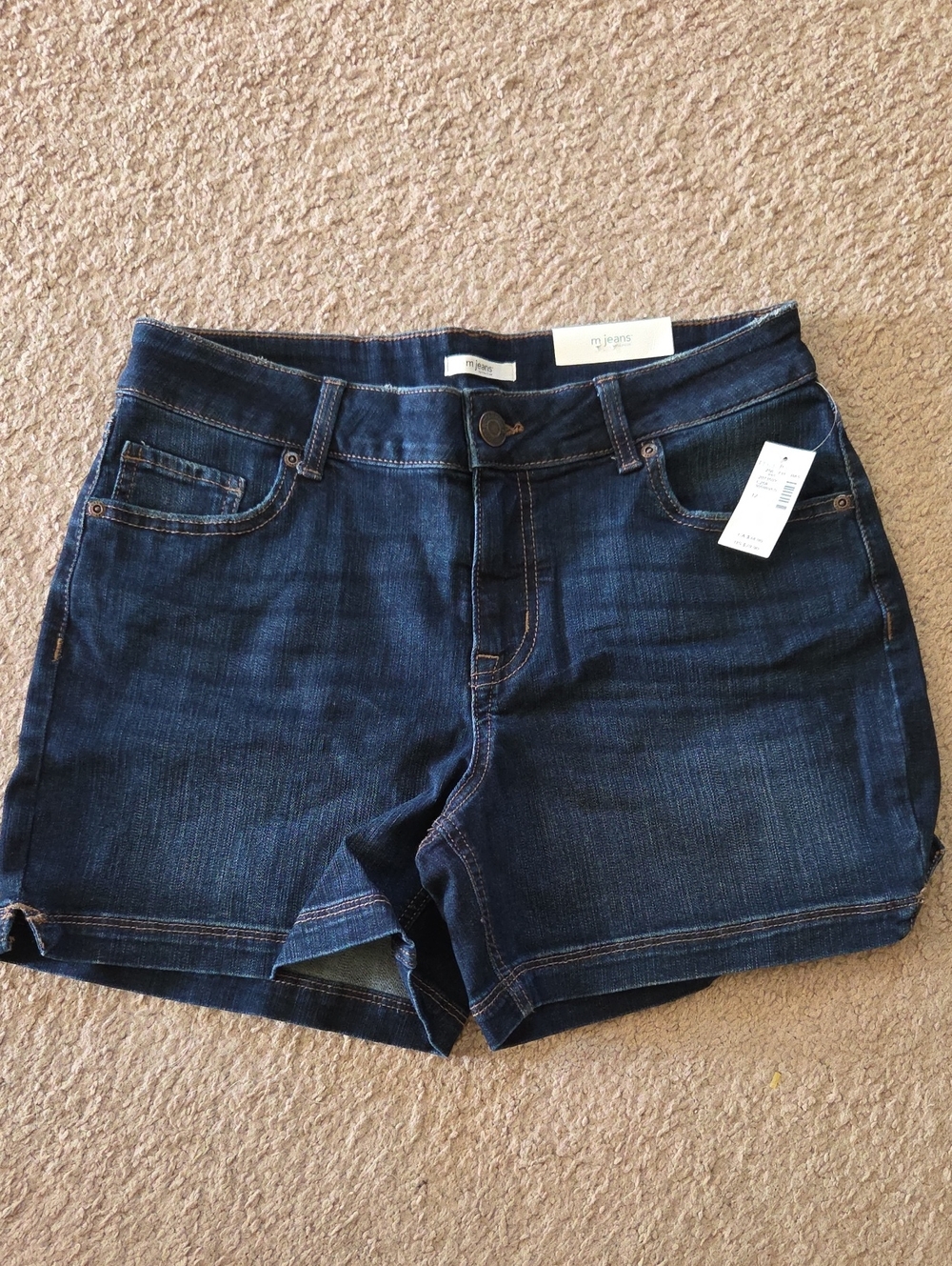 Maurices Classic 5" Inseam Dark Indigo Denim Shorts, Size 12